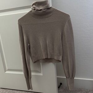 Aritzia Wilfred Merino Wool Sweater Taupe